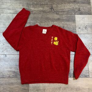 RARE! Vintage 90s Disney Store Soft Red V-Neck Sweater Made in USA Womens Medium